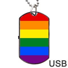 Lgbt Rainbow Pride Flag Dog Tag Usb Flash (two Sides) by lgbtnation