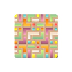 Abstract Background Colorful Square Magnet by HermanTelo