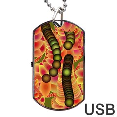 Abstract Background Digital Green Dog Tag Usb Flash (two Sides) by HermanTelo