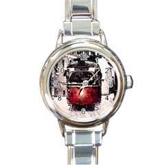 Winter Trolley Round Italian Charm Watch by snowwhitegirl