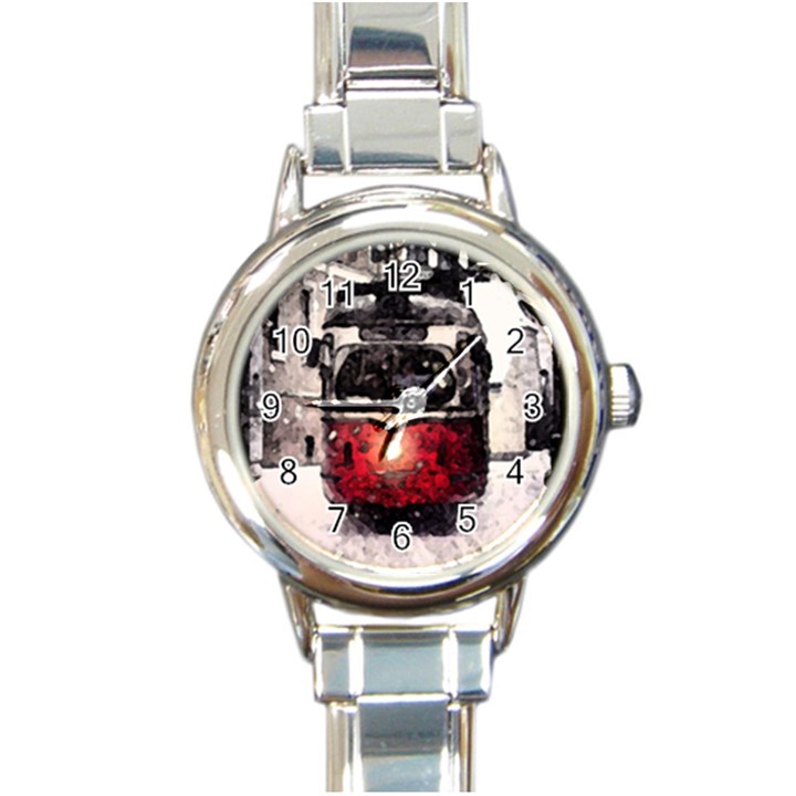 Winter Trolley Round Italian Charm Watch