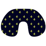 Peeled Banana On Blue Travel Neck Pillow Back