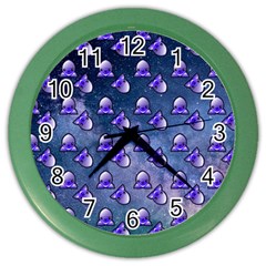 Kawaii Space Rocket Pattern Color Wall Clock by snowwhitegirl