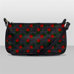 Black Denim And Roses Shoulder Clutch Bag by snowwhitegirl