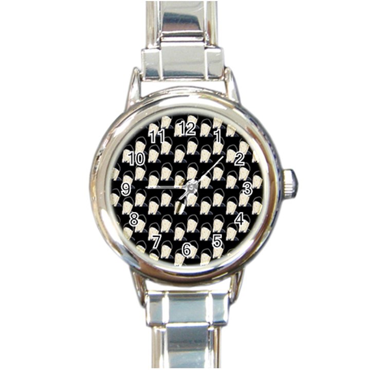 Beanie Boy Pattern Round Italian Charm Watch