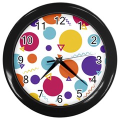 Background Polka Dot Wall Clock (black) by HermanTelo