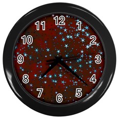 Background Star Christmas Wall Clock (black) by HermanTelo