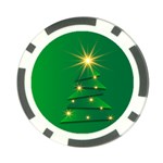 Christmas Tree Green Poker Chip Card Guard Front