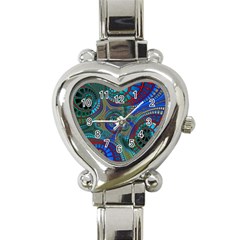 Fractal Abstract Line Wave Heart Italian Charm Watch by HermanTelo