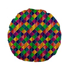 Geometric Triangle Standard 15  Premium Flano Round Cushions by HermanTelo