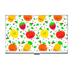 Pattern Fruits Orange Green Business Card Holder by HermanTelo