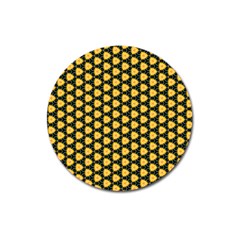 Pattern Halloween Pumpkin Color Yellow Magnet 3  (round) by HermanTelo