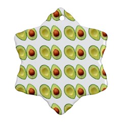 Pattern Avocado Green Fruit Snowflake Ornament (two Sides) by HermanTelo