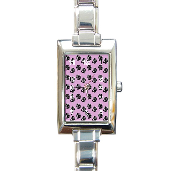 Girl Face Lilac Rectangle Italian Charm Watch