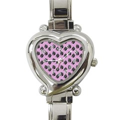 Girl Face Lilac Heart Italian Charm Watch by snowwhitegirl