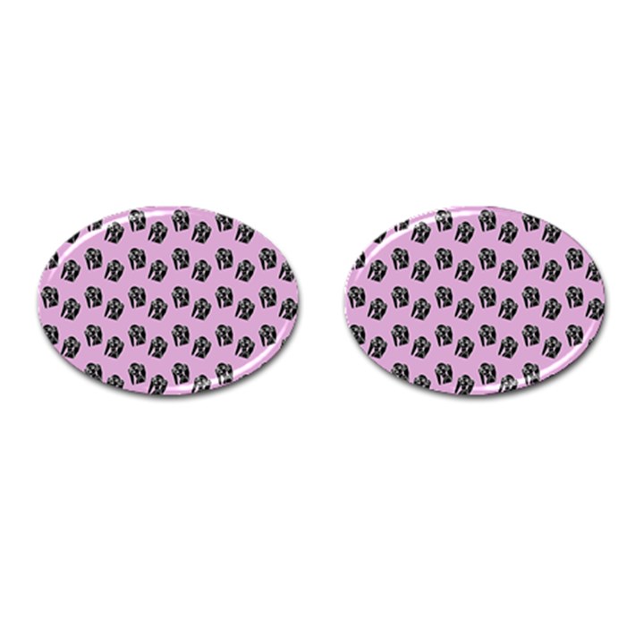 Girl Face Lilac Cufflinks (Oval)