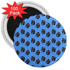 Girl Face Blue 3  Magnets (100 Pack) by snowwhitegirl