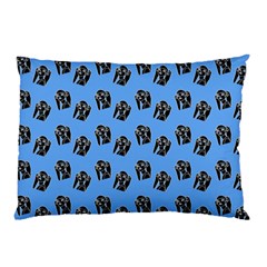 Girl Face Blue Pillow Case by snowwhitegirl