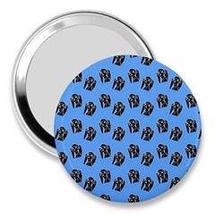 Girl Face Blue 3  Handbag Mirrors by snowwhitegirl