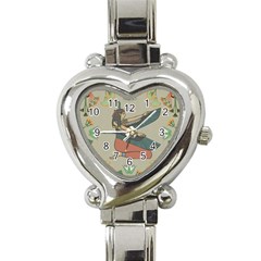 Egyptian Woman Wings Design Heart Italian Charm Watch by Sapixe