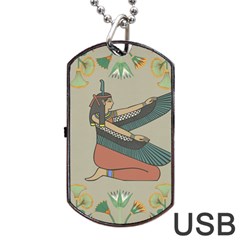 Egyptian Woman Wings Design Dog Tag Usb Flash (one Side) by Sapixe