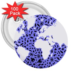 Sea Ocean Underwater 3  Buttons (100 Pack)  by HermanTelo