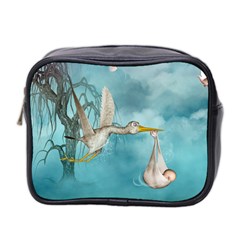 Cute Baby Is Coming With Stork Mini Toiletries Bag (two Sides) by FantasyWorld7