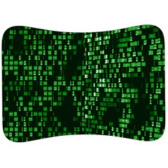 Abstract Plaid Green Velour Seat Head Rest Cushion by Bajindul