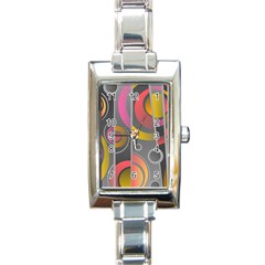 Abstract Colorful Background Grey Rectangle Italian Charm Watch by Bajindul