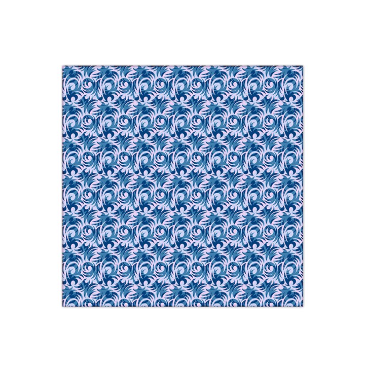 Blue Pattern Scrapbook Satin Bandana Scarf