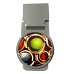 Sport Ball Tennis Golf Football Money Clips (Round)  Front