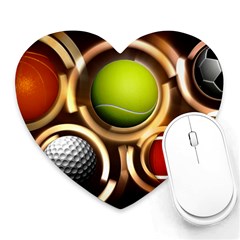 Sport Ball Tennis Golf Football Heart Mousepads by Bajindul