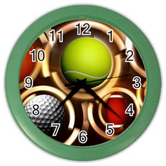 Sport Ball Tennis Golf Football Color Wall Clock by Bajindul