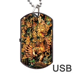 Sculpture Art Temple Tower Dog Tag Usb Flash (one Side) by Pakrebo