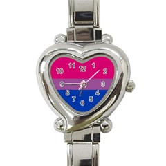 Bisexual Pride Flag Bi Lgbtq Flag Heart Italian Charm Watch by lgbtnation