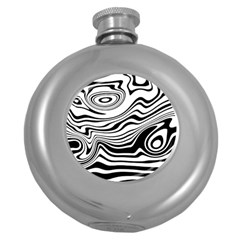 Lines Abstract Distorted Texture Round Hip Flask (5 Oz) by Pakrebo