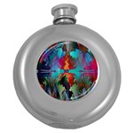 Background Sci Fi Fantasy Colorful Round Hip Flask (5 oz) Front