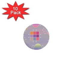 Pastels Shapes Geometric 1  Mini Buttons (10 Pack)  by Pakrebo