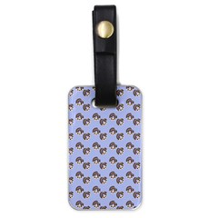 Kawaii Dougnut Blue Pattern Luggage Tag (one Side) by snowwhitegirl