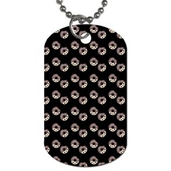 Kawaii Dougnut Black Pattern Dog Tag (two Sides) by snowwhitegirl