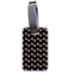 Kawaii Dougnut Black Pattern Luggage Tag (two Sides) by snowwhitegirl