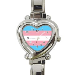 Transgender Pride Flag Heart Italian Charm Watch by lgbtnation