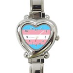 Transgender Pride Flag Heart Italian Charm Watch Front