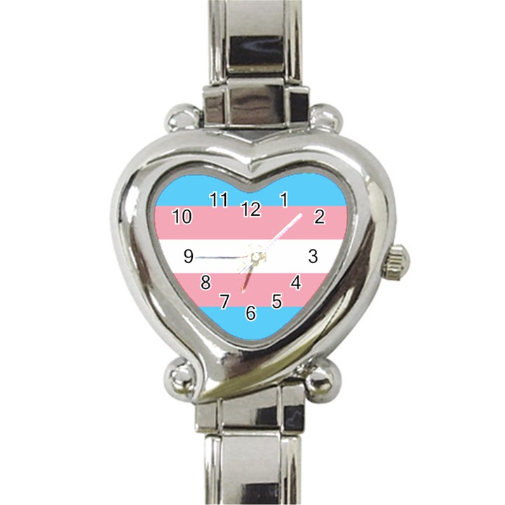 Transgender Pride Flag Heart Italian Charm Watch