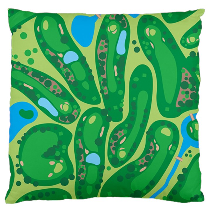 Golf Course Par Golf Course Green Copy Large Flano Cushion Case (Two Sides)