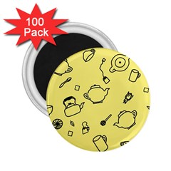 Tea Seamless Pattern Teatime 2 25  Magnets (100 Pack)  by Nexatart