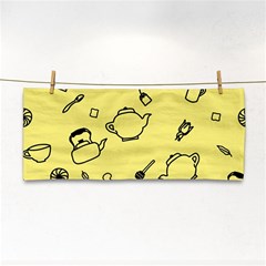 Tea Seamless Pattern Teatime Hand Towel by Nexatart