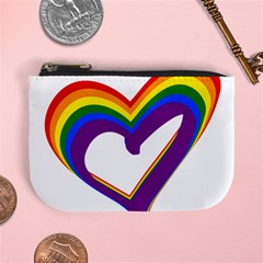 Rainbow Heart Colorful Lgbt Rainbow Flag Colors Gay Pride Support Mini Coin Purse by yoursparklingshop