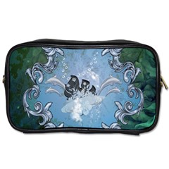 Surfboard With Dolphin Toiletries Bag (two Sides) by FantasyWorld7