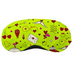 Valentin s Day Love Hearts Pattern Red Pink Green Sleeping Mask by EDDArt